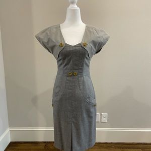 Anthropologie gray dress with removable bolero